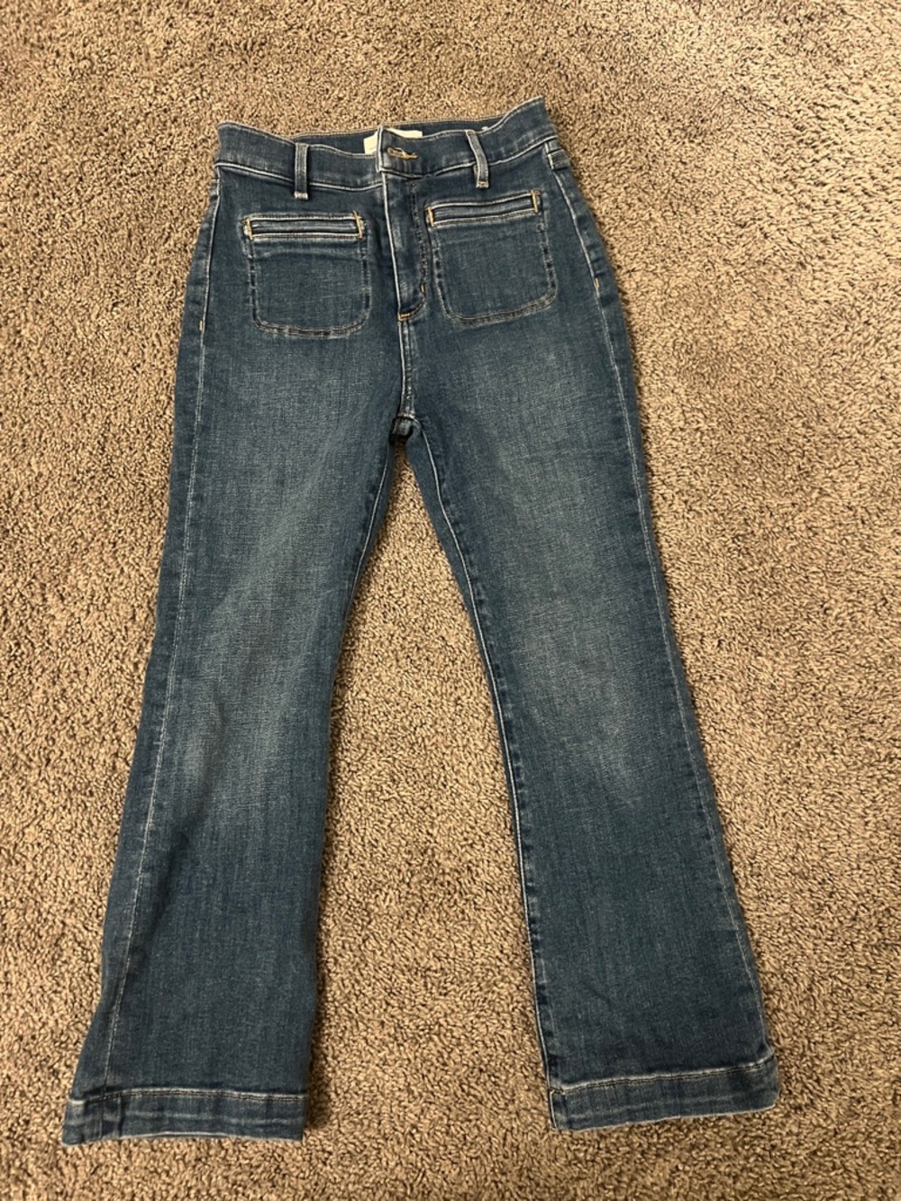 LOFT Boot Cut Jeans in Dark Blue Denim
